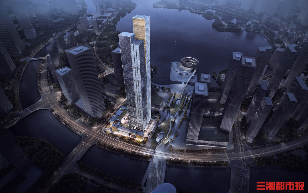 圍擋后面丨梅溪湖最高!長沙金茂梅溪大廈超高層項目塔樓核心.